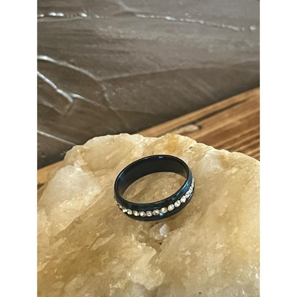 New Blue Tungsten Carbide 6mm Ring-Channel Set Stones-Comfort Fit Band -Size 12 - Picture 5 of 8